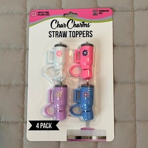 NWT Char Charms 4 pack Tumbler Straw Toppers